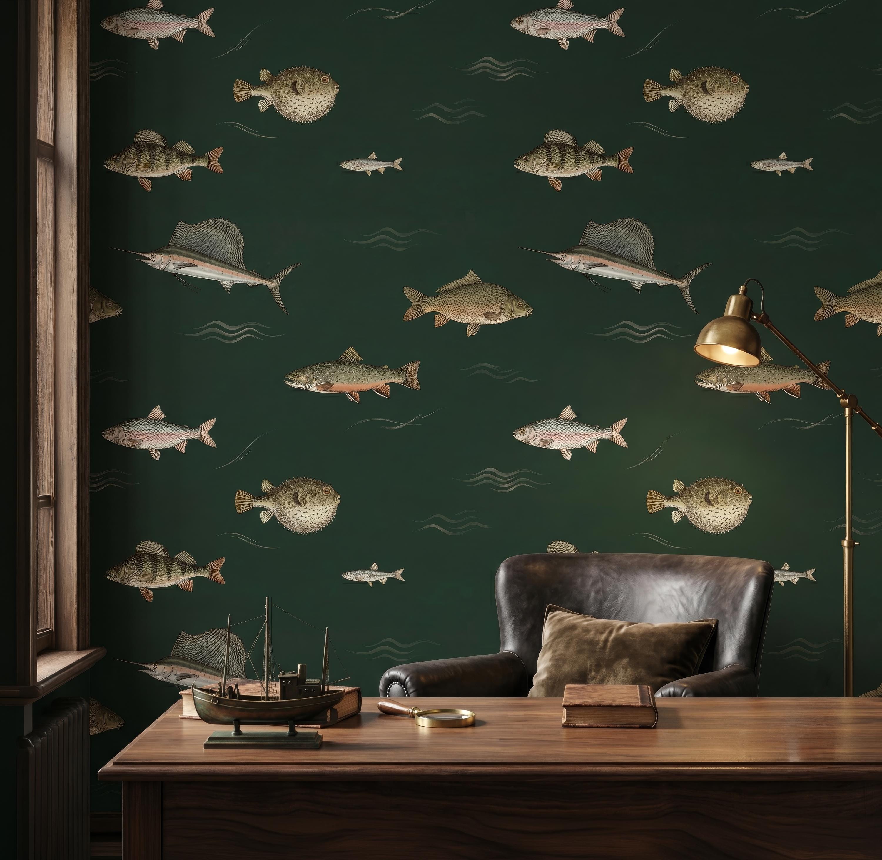 Close-up of a decorative wallpaper pattern